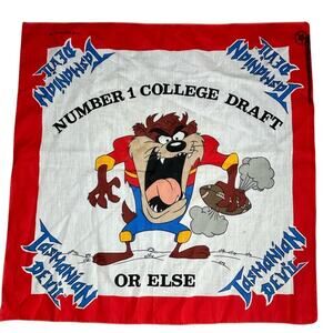 Vtg Taz 80s- college football draft- cartoon- Tasmanian devil- some damage